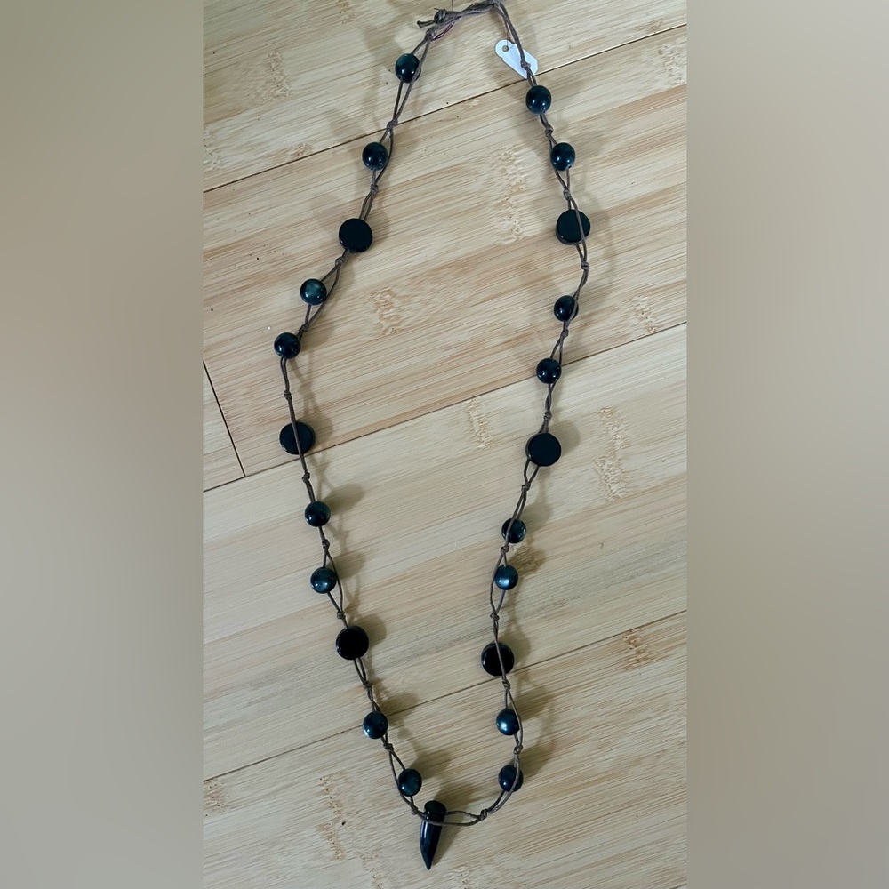 Black beaded necklace